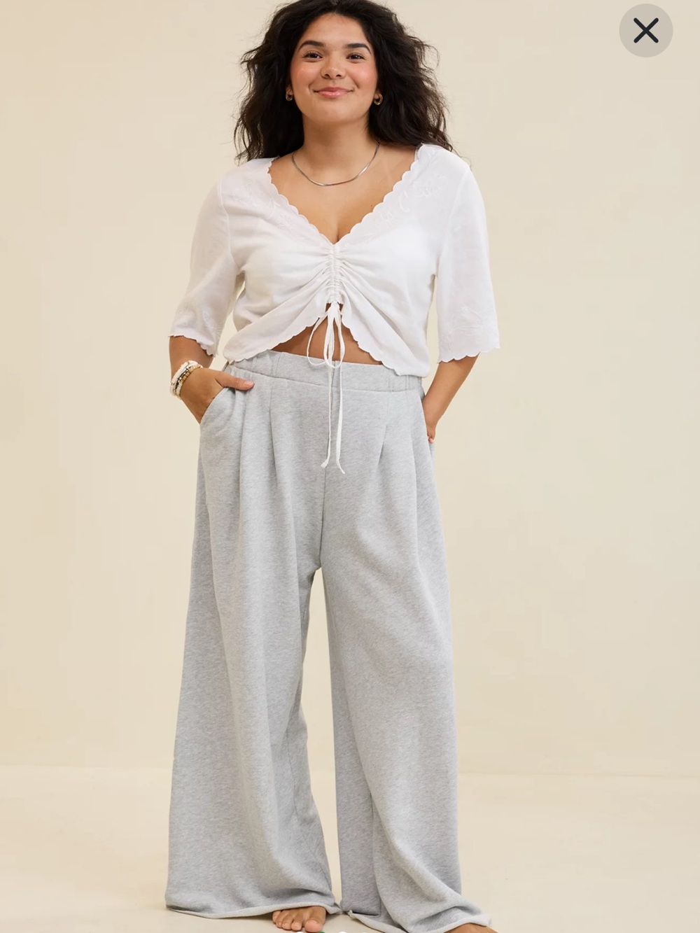 Aerie Street Trouser Sweatpants Medium Heather Gray L Long